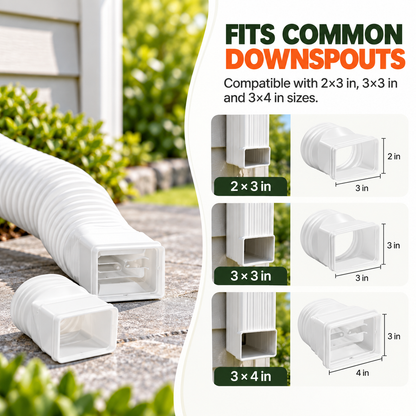 🌧️ Universal Flexible Gutter Downspout Extension Set (2-Pack) – 1.5M Foundation Protection 🏡