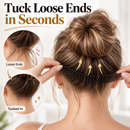 ✨ Flexible Hair Bun Styling Comb – Tuck Flyaways, Shape & Secure a Fuller Bun in Seconds