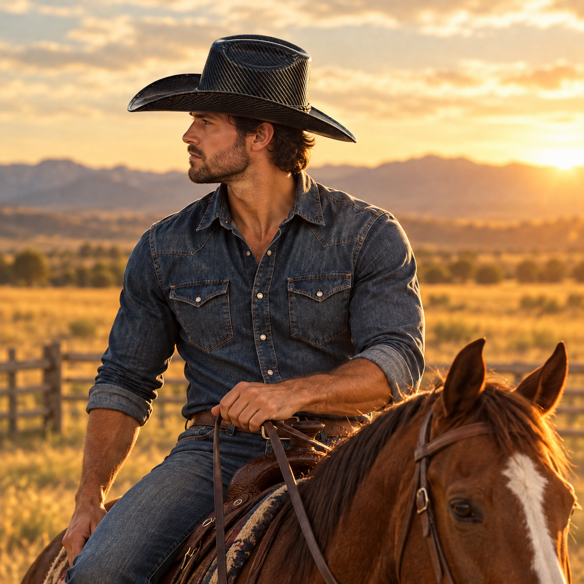 🤠 Classic Western Cowboy Hat – Wide Brim Outdoor Sun Hat for Ranch, Festival & Everyday Wear