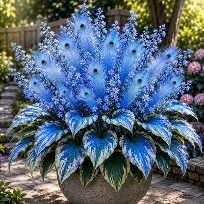 🦚 Rare Peacock Flame Hosta Seeds🌸Brilliant Orange Plumes & Collector's Garden Beauty-