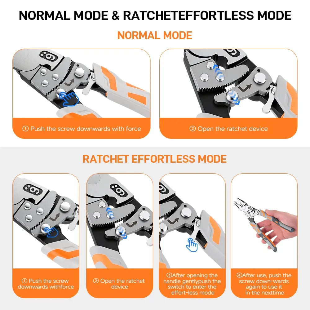 🔧Self-Locking Ratchet Pliers — Lock, Hold & Work Without Constant Squeezing