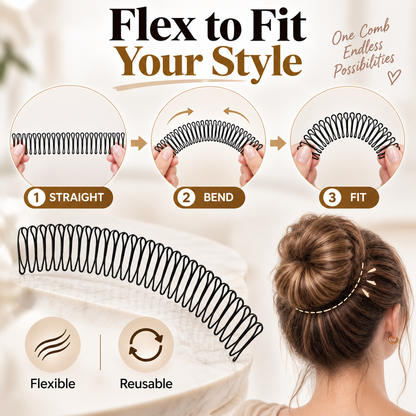 ✨ Flexible Hair Bun Styling Comb – Tuck Flyaways, Shape & Secure a Fuller Bun in Seconds