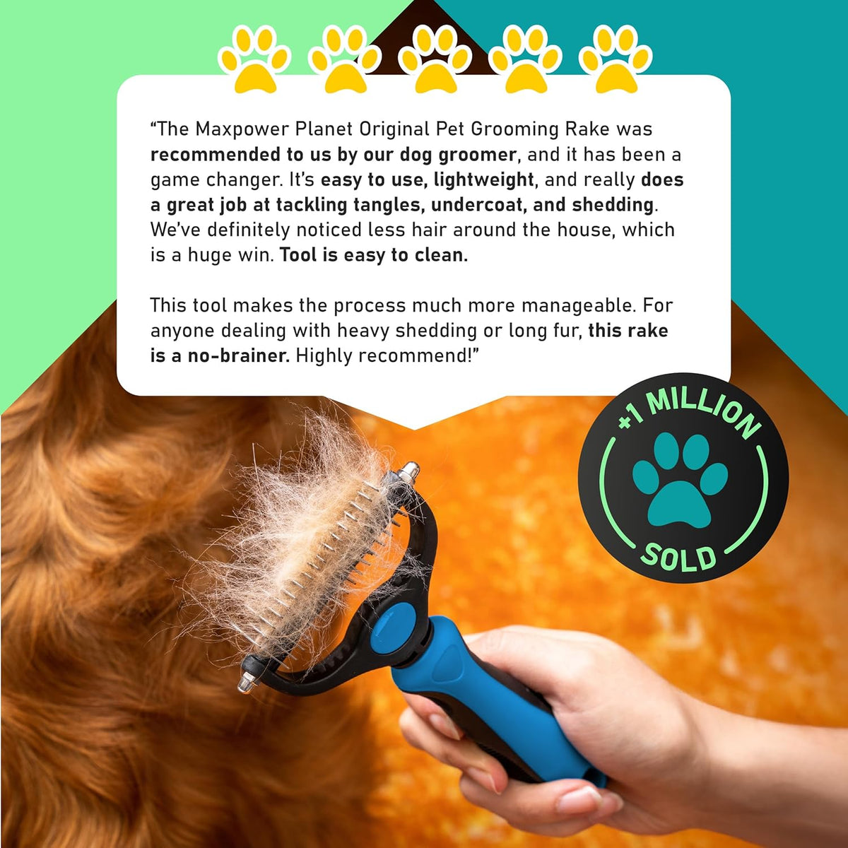 2-in-1 Deshedding & Dematting Pet Brush
