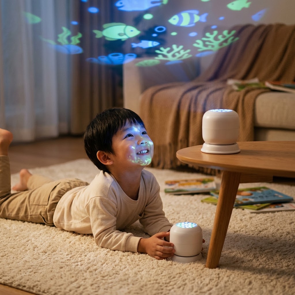 Dynamic rotating LED light projector