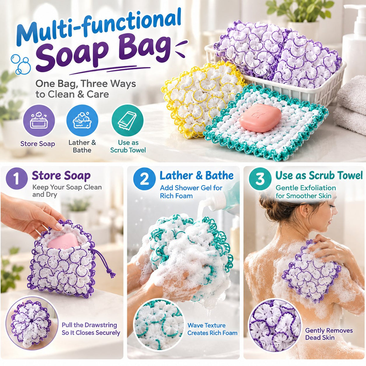 Soap Bubble Mesh Soap Saver Bag