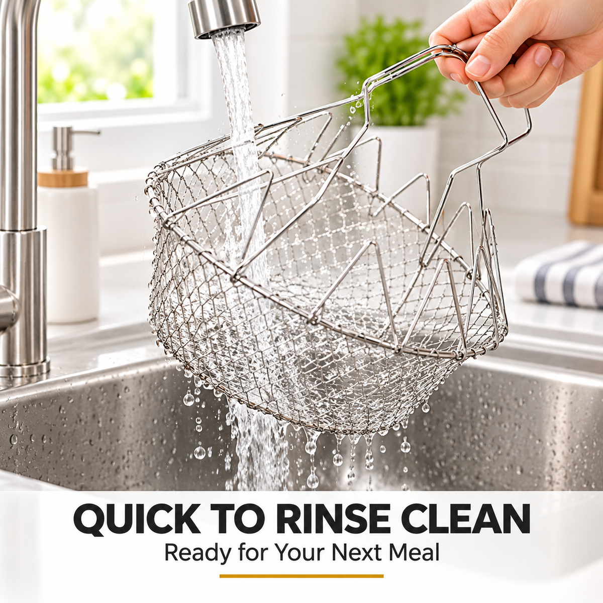 🔥Limited-Time 49% OFF – Foldable Stainless Steel Frying Basket & Colander ✨