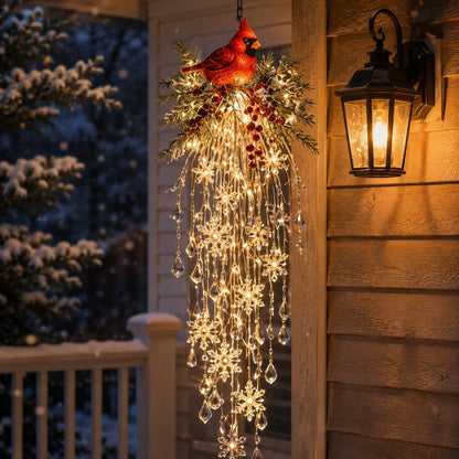❄️Crystal Cascade Christmas Light – Hanging Snowflake & Crystal LED Porch Décor ✨