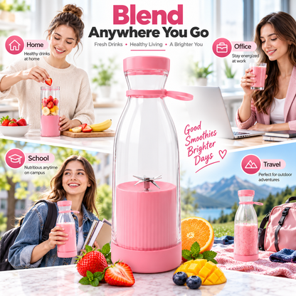 ⚡Portable Juicer Cup with Handle – USB Rechargeable Mini Blender for Shakes & Fresh Juice