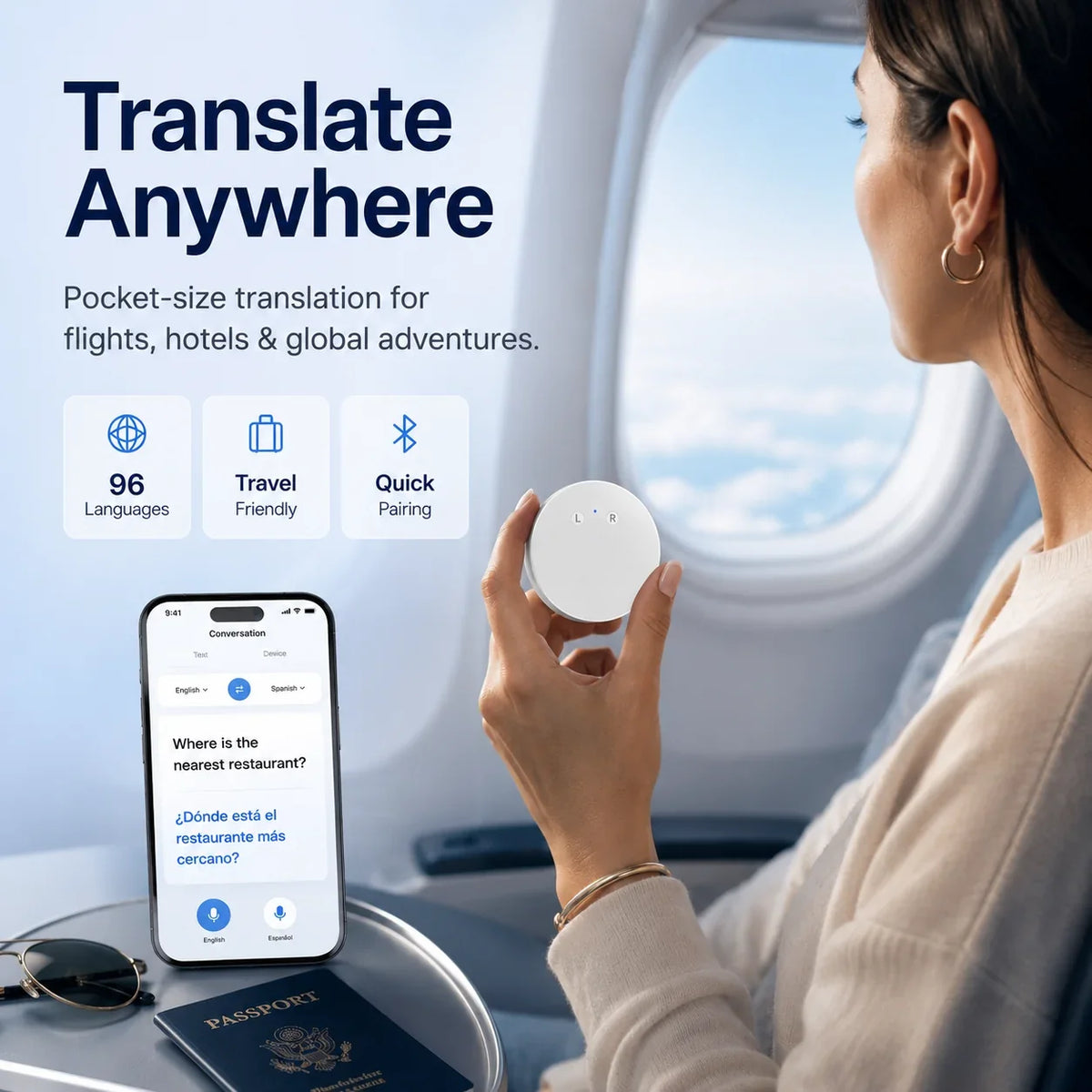 🔥LAST DAY 49% OFF🔥AI Language Translator Device – Real-Time Two-Way Voice Translator with Multi-Language Support