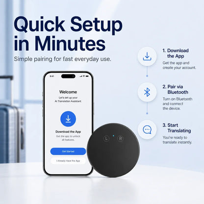 🌐 Real-Time AI Translator Device – Instant Two-Way Voice, 100+ Languages
