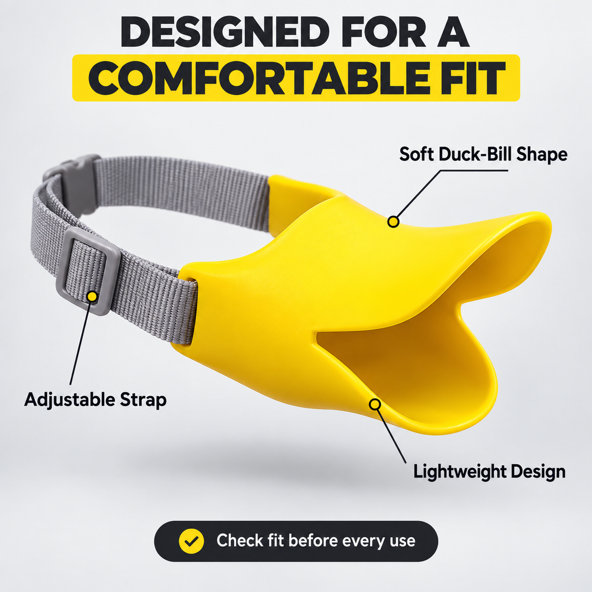🦆 Adjustable Duck-Bill Dog Muzzle – Soft, Lightweight & Easy-Fit Support for Grooming and Routine Care