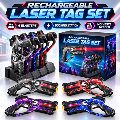 🔥 50% OFF Rechargeable Laser Tag Set 🚀 2 Player Battle Game For Family & Friends Indoor Fun