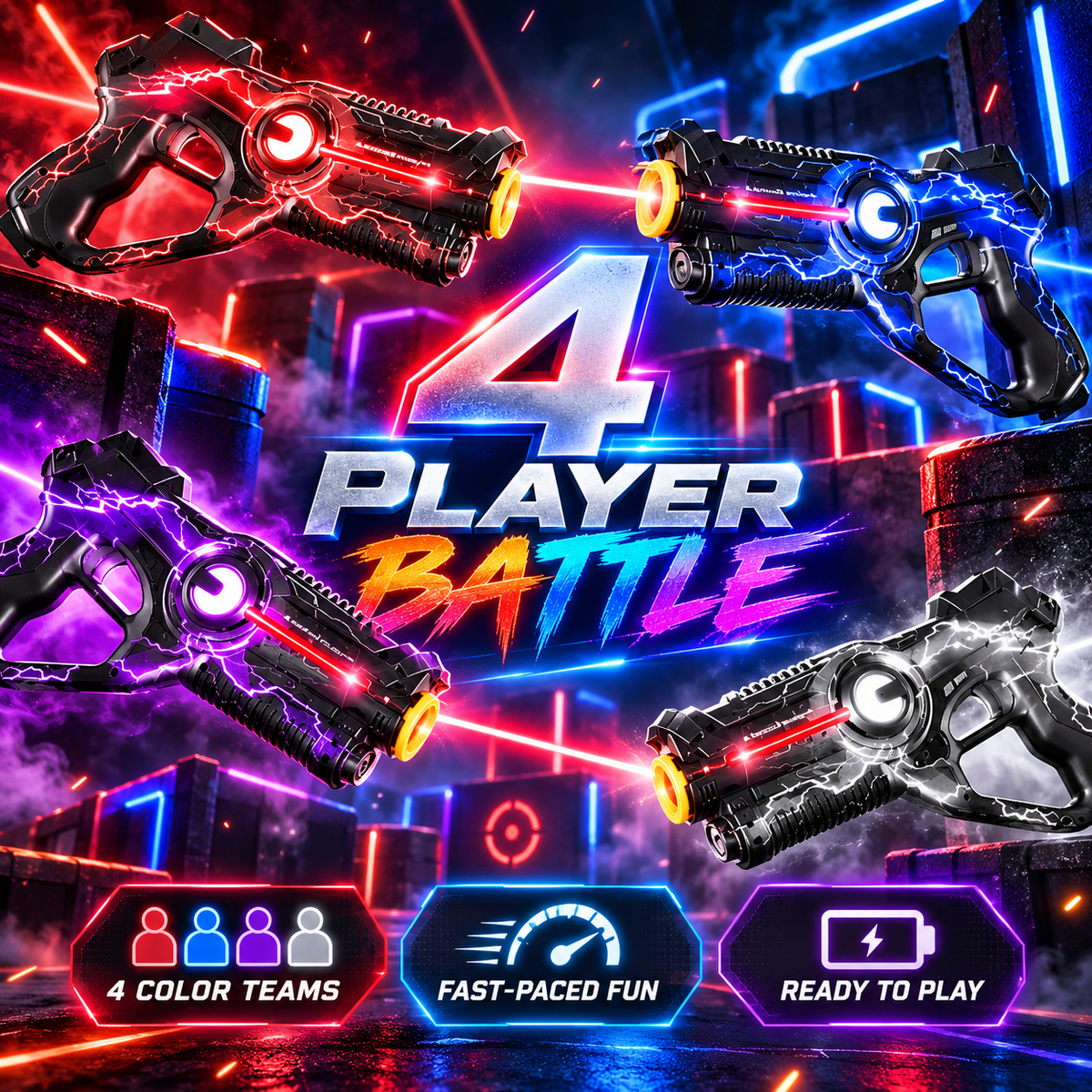 🔥 50% OFF Rechargeable Laser Tag Set 🚀 2 Player Battle Game For Family & Friends Indoor Fun