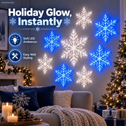 ❄️  Snowflake Wall LED Lights  – Blue & White Christmas Holiday Decor