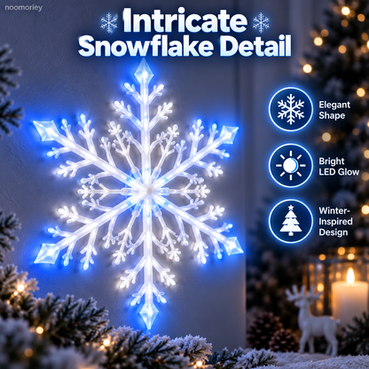 ❄️  Snowflake Wall LED Lights  – Blue & White Christmas Holiday Decor