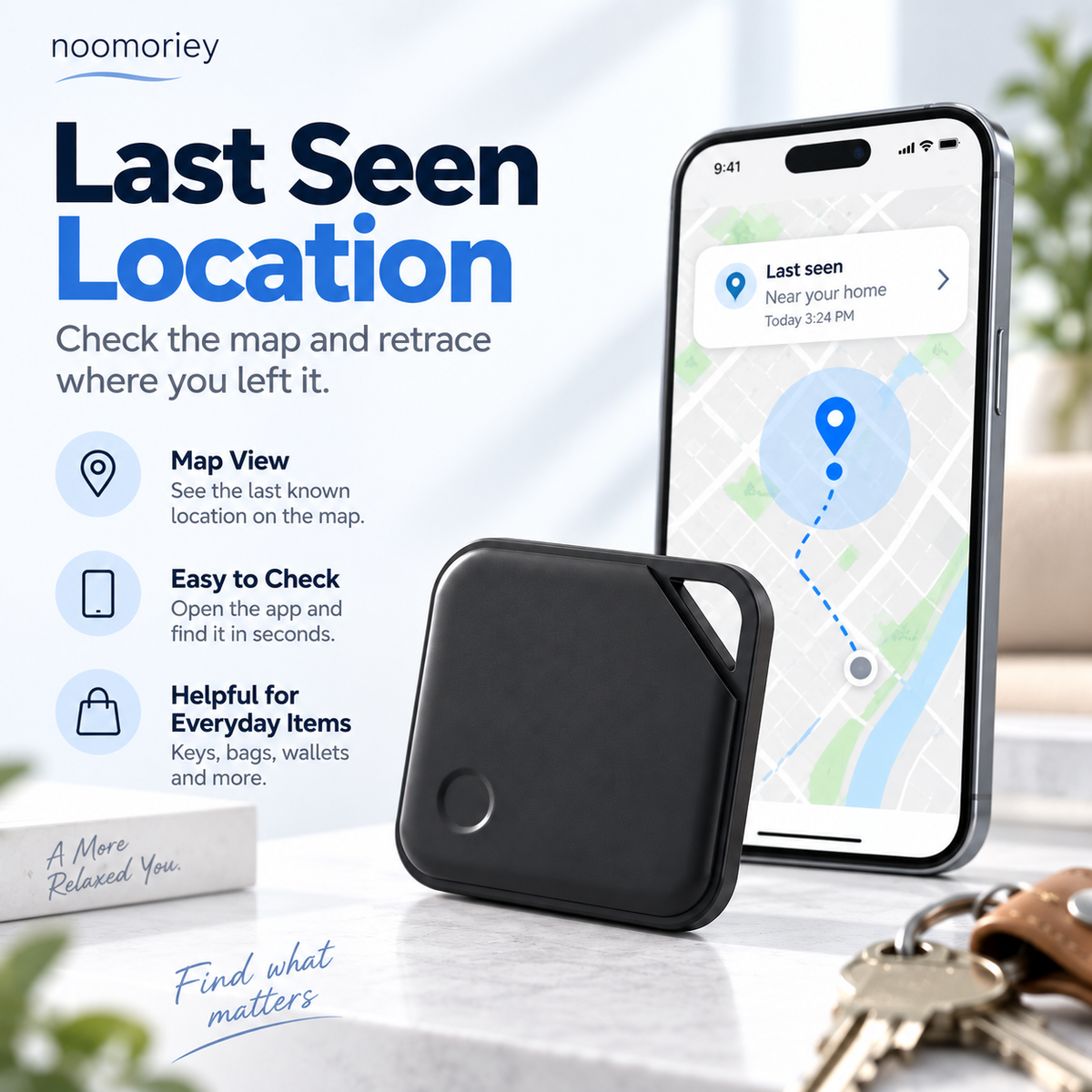 Smart Bluetooth Tracker – 2-Way Finder for Keys, Wallets & Pets