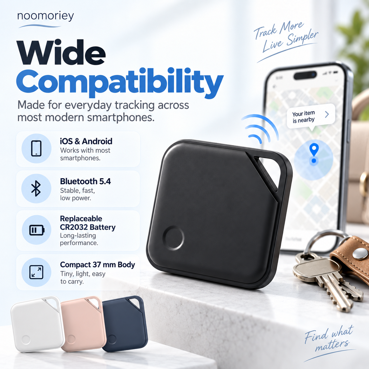 Smart Bluetooth Tracker – 2-Way Finder for Keys, Wallets & Pets