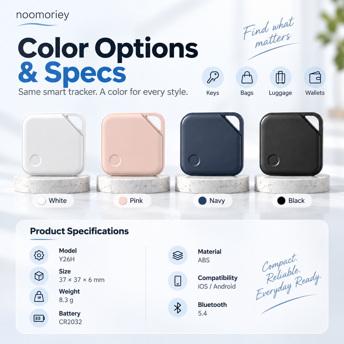 Smart Bluetooth Tracker – 2-Way Finder for Keys, Wallets & Pets