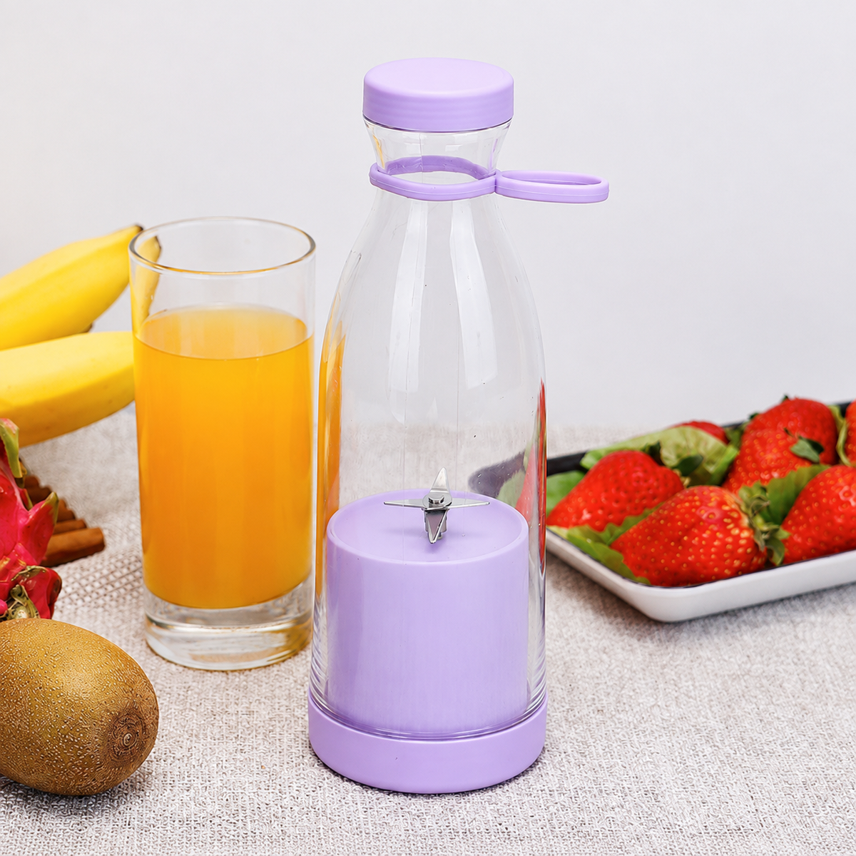 ⚡Portable Juicer Cup with Handle – USB Rechargeable Mini Blender for Shakes & Fresh Juice
