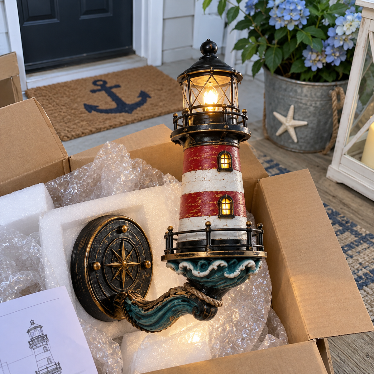 🌊🌊Vintage Coastal Lighthouse Wall Light
