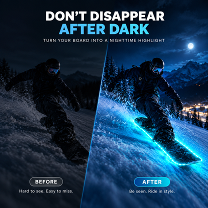 🏂 LED Snowboard Light System | 7 Colors, IP68 Waterproof, 5-Min Install！！！