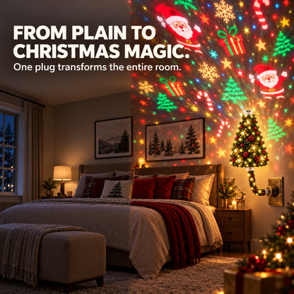 🎄Instant Holiday Room Decor- Plug-In Christmas Tree Projection Night Light