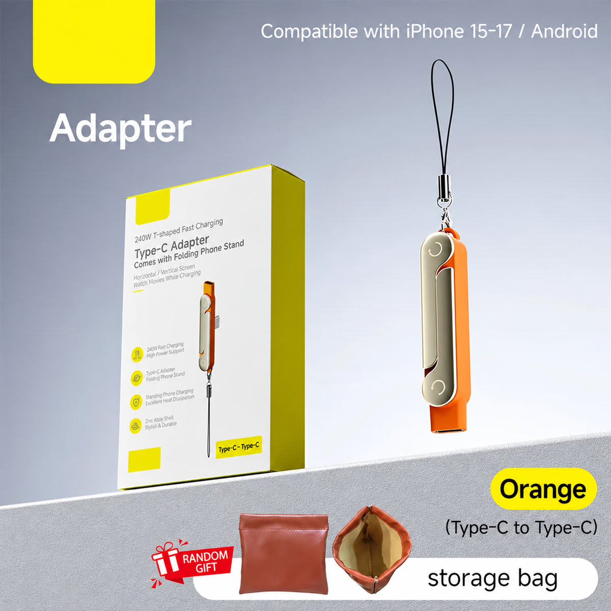 240W SuperCharge Durable 2-in-1 Detachable USB-C Power Cable Charger