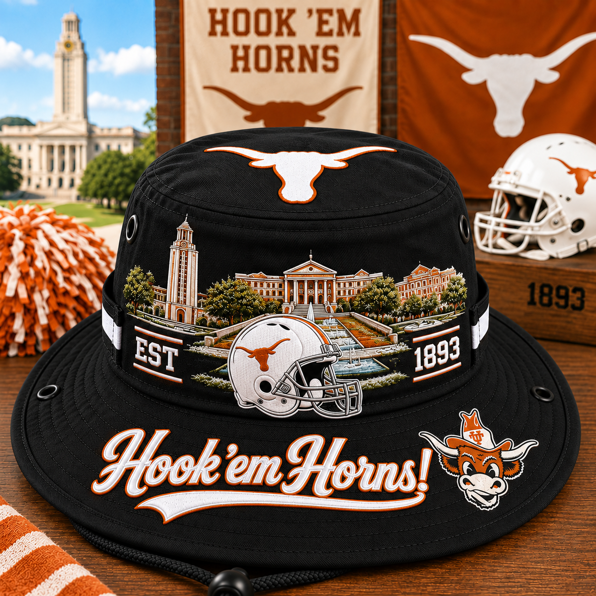 🇺🇸 Last Day Promo: 50% OFF🤘🐂Hook 'em Horns Boonie Hat🏈