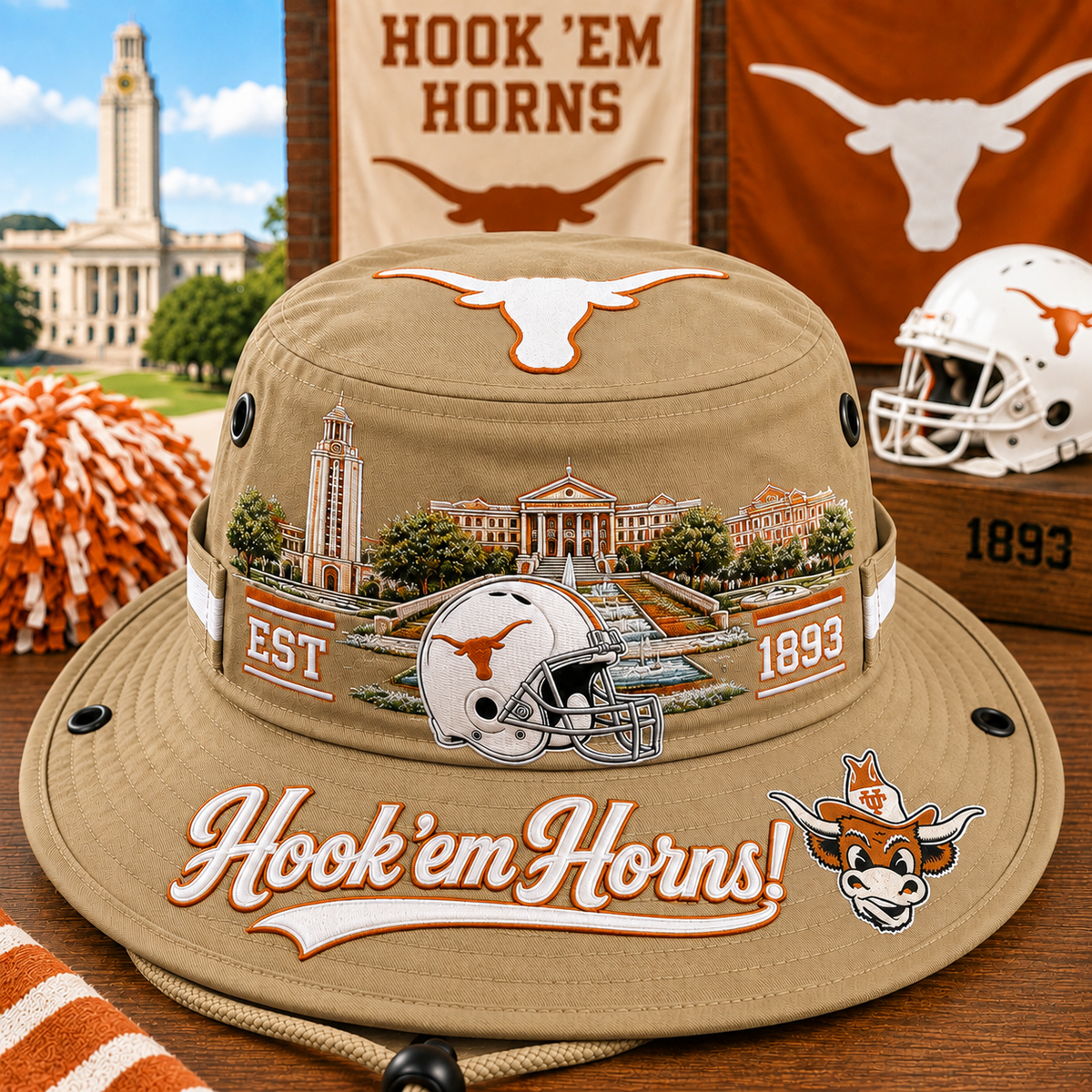 🇺🇸 Last Day Promo: 50% OFF🤘🐂Hook 'em Horns Boonie Hat🏈
