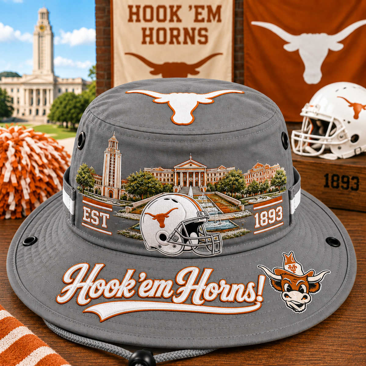🇺🇸 Last Day Promo: 50% OFF🤘🐂Hook 'em Horns Boonie Hat🏈