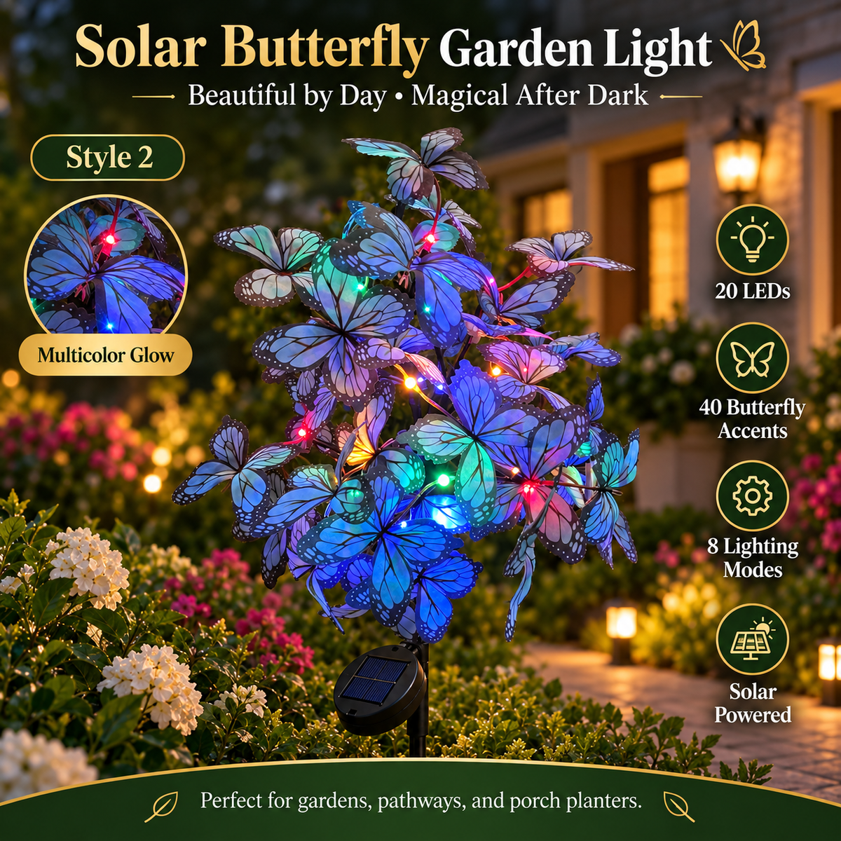 🏅2026 Best Seller 🦋✨ 50% OFF – Solar Butterfly Garden Lights | Beautiful by Day, Magical After Dark