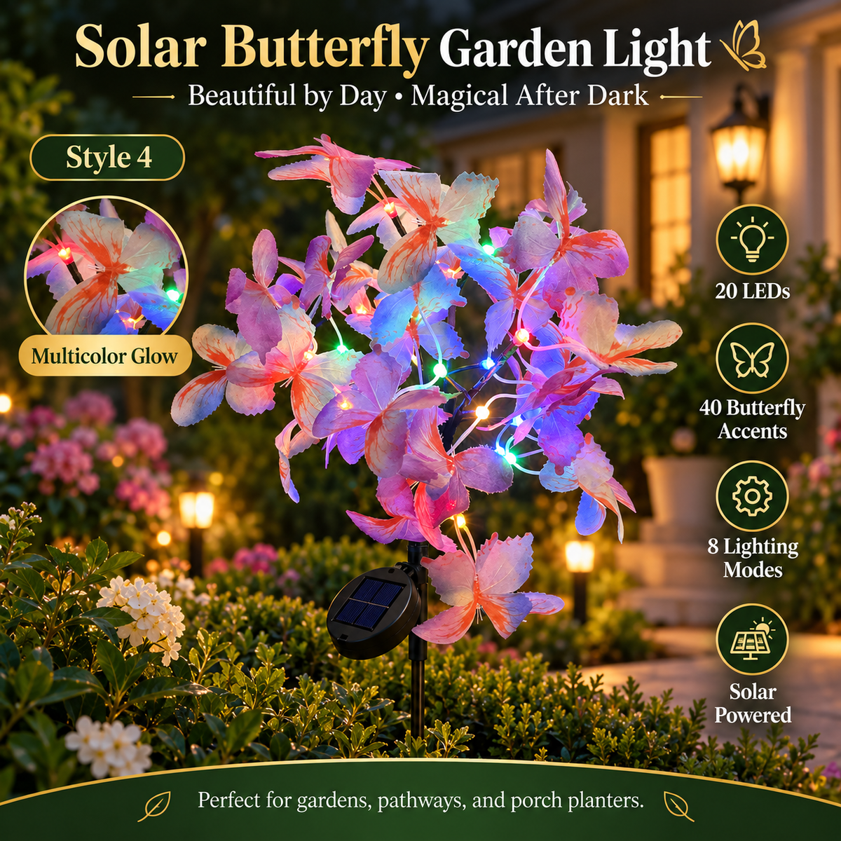 🏅2026 Best Seller 🦋✨ 50% OFF – Solar Butterfly Garden Lights | Beautiful by Day, Magical After Dark