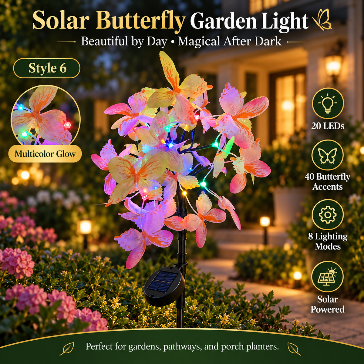 🏅2026 Best Seller 🦋✨ 50% OFF – Solar Butterfly Garden Lights | Beautiful by Day, Magical After Dark
