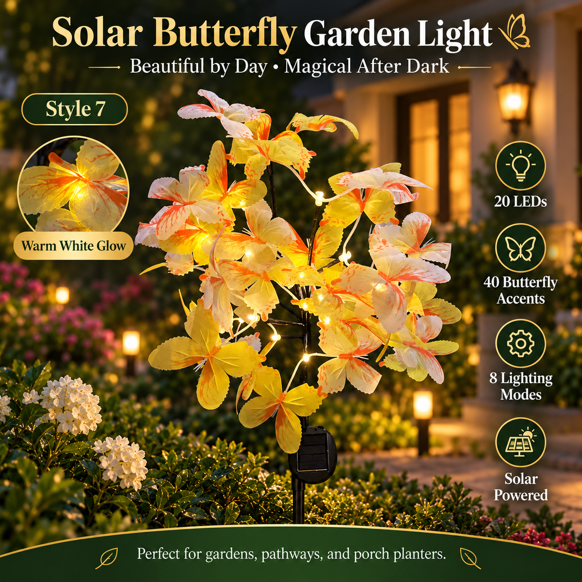🏅2026 Best Seller 🦋✨ 50% OFF – Solar Butterfly Garden Lights | Beautiful by Day, Magical After Dark