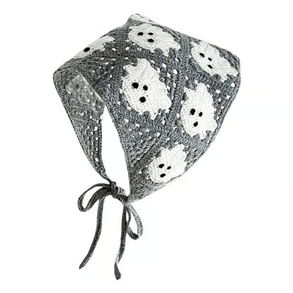 🕷️ Halloween Spider Web Knit Headscarf 🕷️