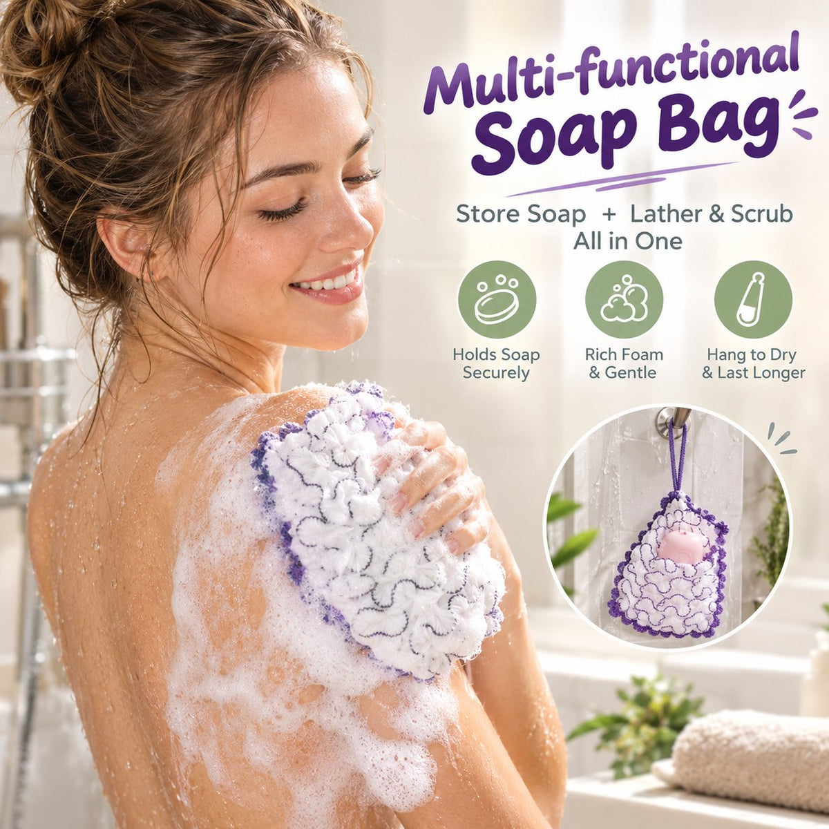Soap Bubble Mesh Soap Saver Bag