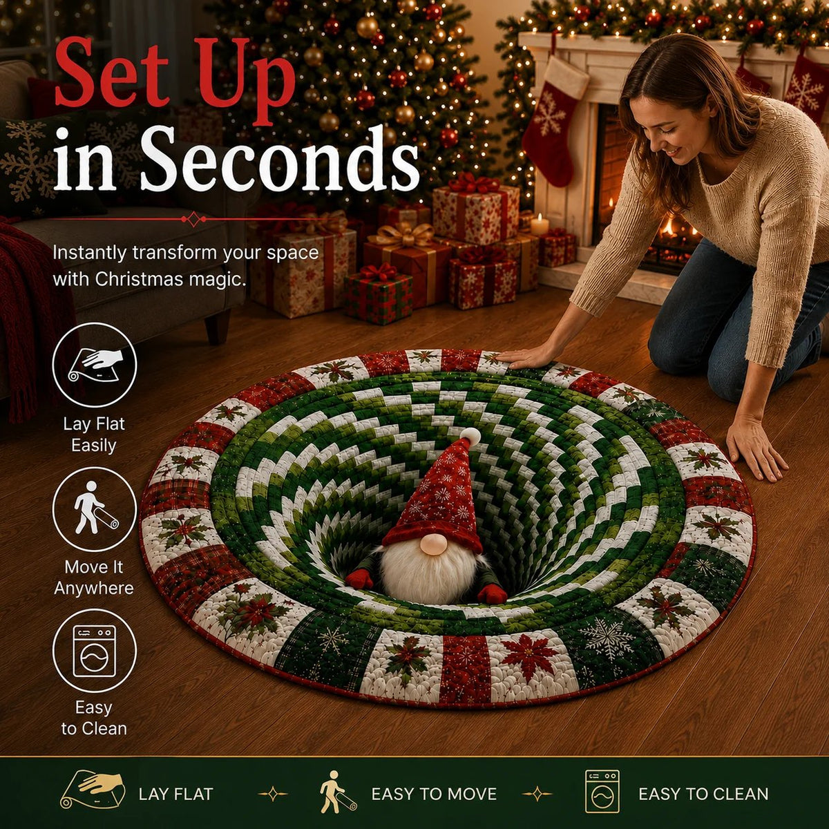🎄Christmas 3D Optical Illusion Rug