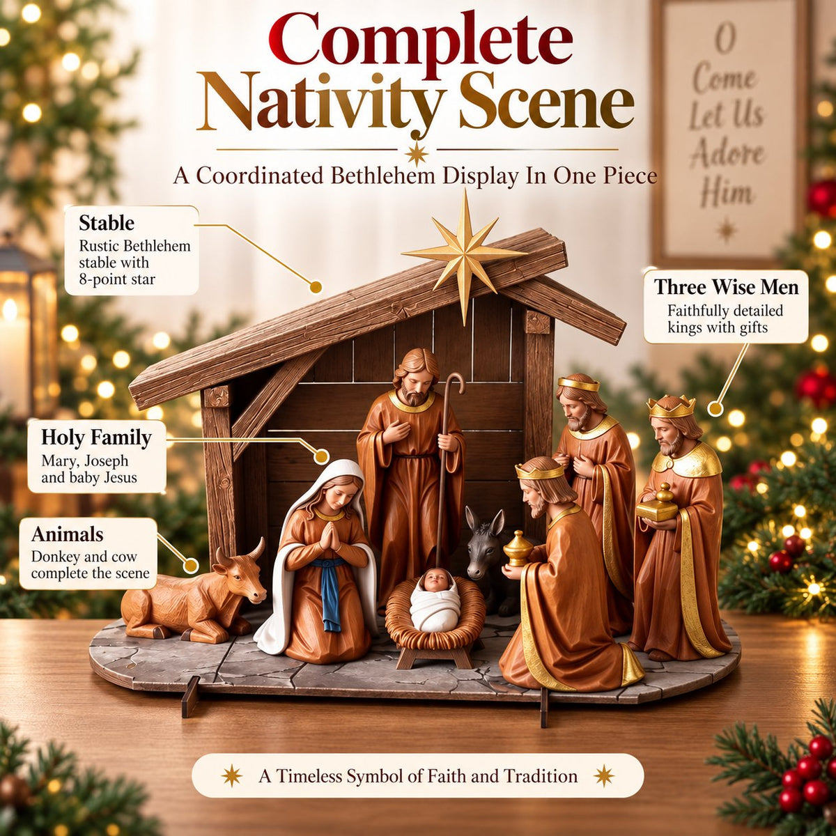 ✝️Christmas Nativity Scene Decor  | Bring The True Meaning Of Christmas Home！！！