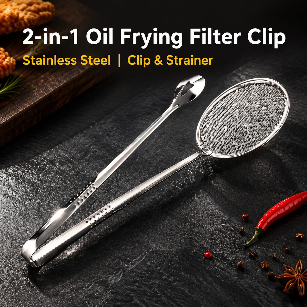 💥Last 200 pieces, 50% off✅ Michelin chef recommended multi-functional stainless steel oil filter clip