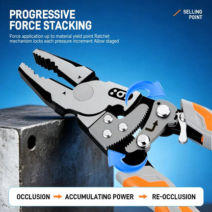 🔧Self-Locking Ratchet Pliers — Lock, Hold & Work Without Constant Squeezing