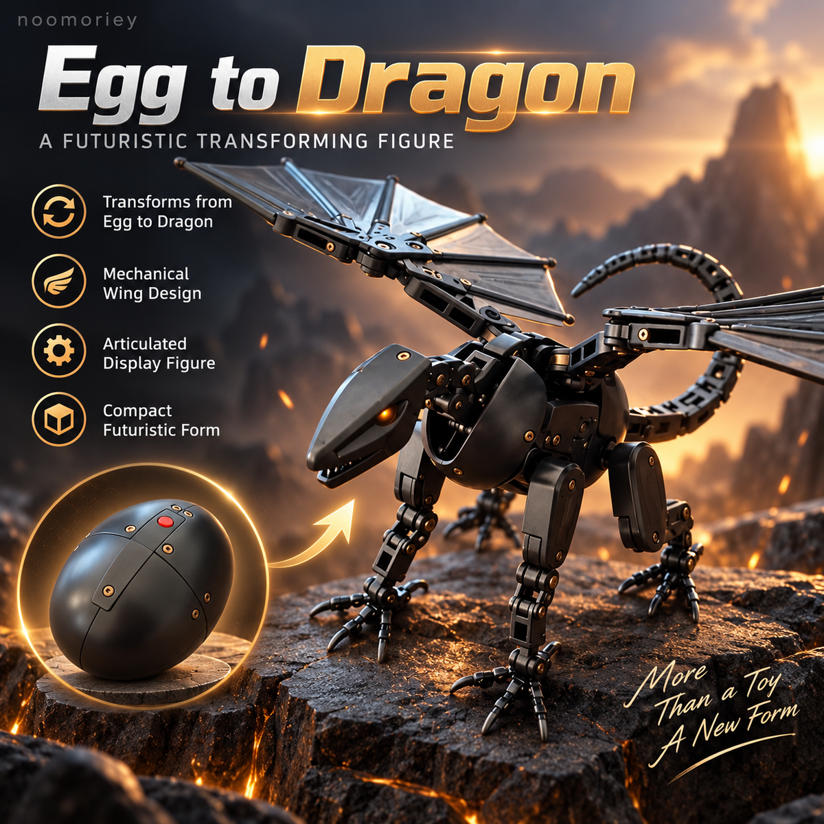 ✨🎁DragonMorph – Egg to Dragon Transforming Mechanical Toy