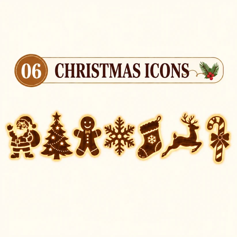 🎄 Christmas Glow Wall Silhouette Lights