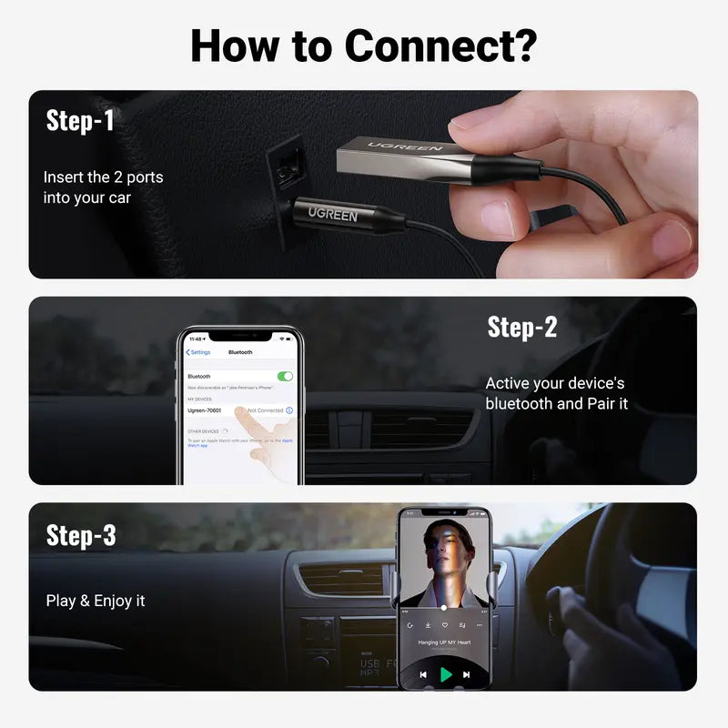 Bluetooth 6.0 Aux Wireless Receiver