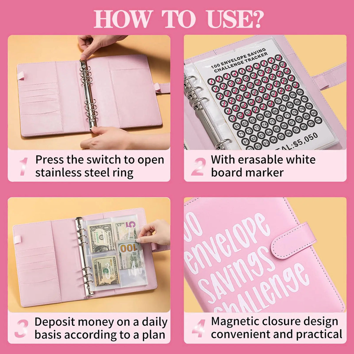 🔥💸100 Envelope Saving Challenged Book