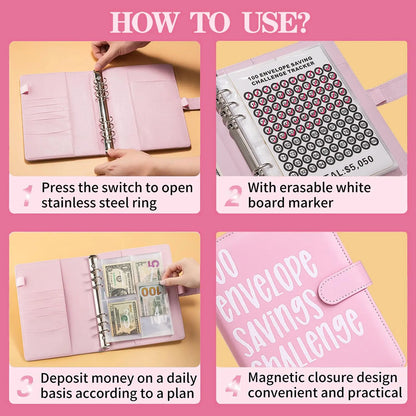🔥💸100 Envelope Saving Challenged Book