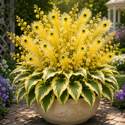 🦚 Rare Peacock Flame Hosta Seeds🌸Brilliant Orange Plumes & Collector's Garden Beauty-
