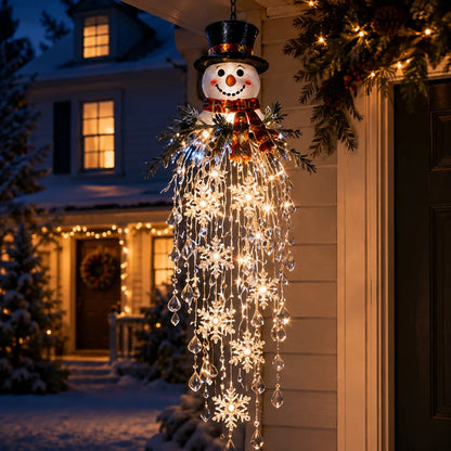 ❄️Crystal Cascade Christmas Light – Hanging Snowflake & Crystal LED Porch Décor ✨