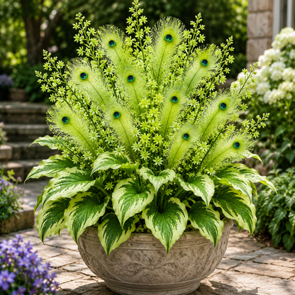 🦚 Rare Peacock Flame Hosta Seeds🌸Brilliant Orange Plumes & Collector's Garden Beauty-
