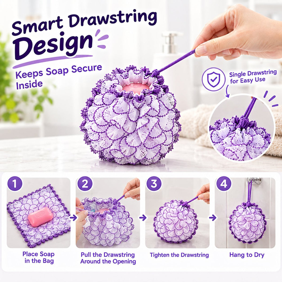Soap Bubble Mesh Soap Saver Bag