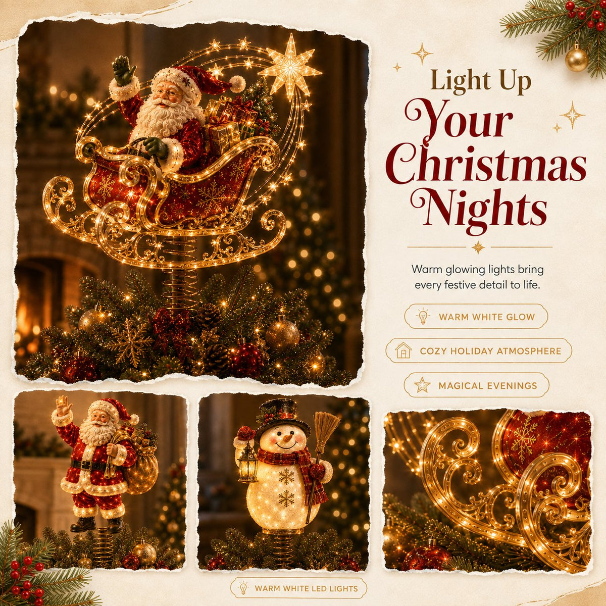 ⏳ Last Day 49% OFF – 🎅  Lighted Christmas Tree Topper Collection ✨
